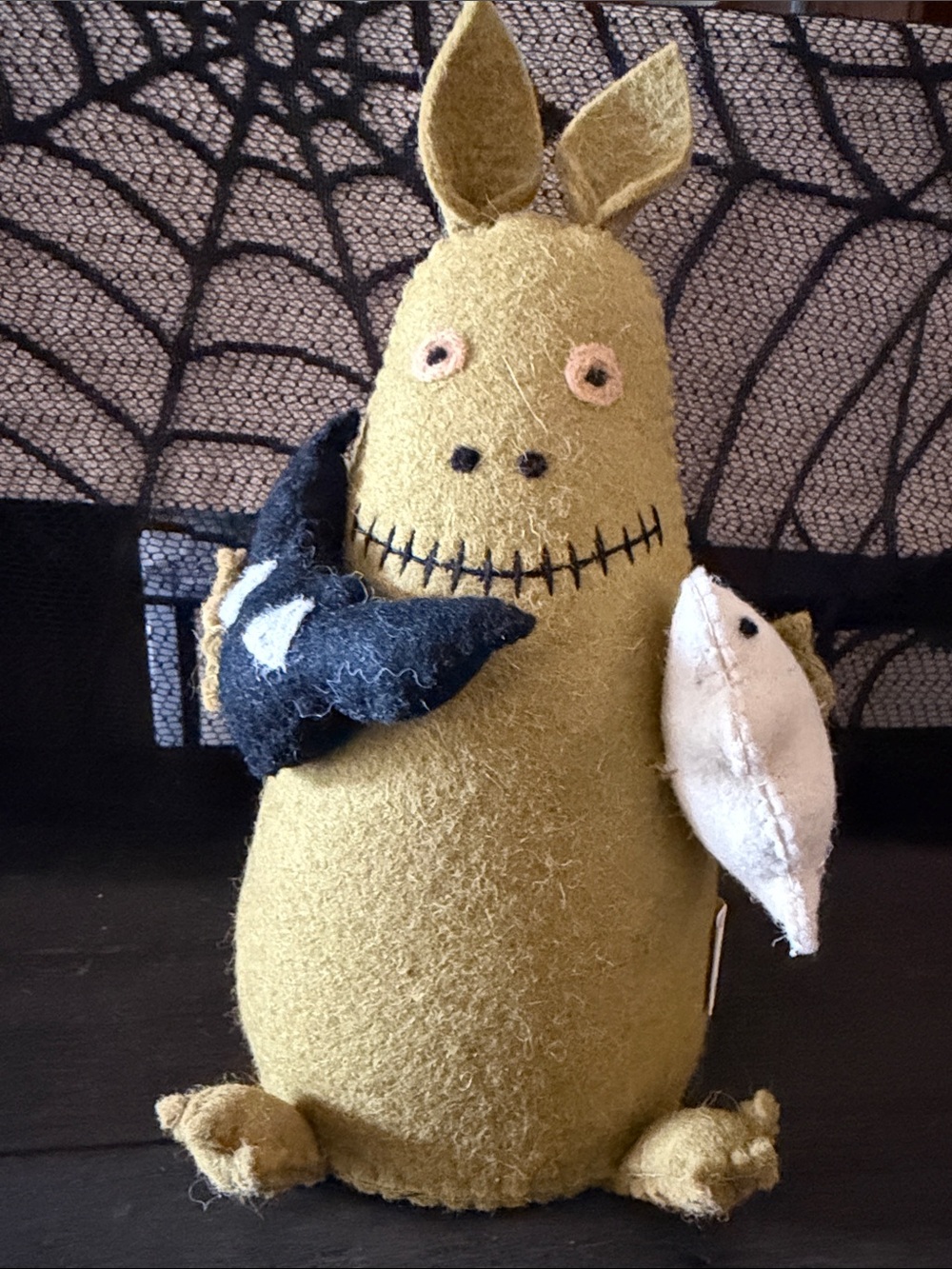 Olive Green Plush Holiday Creature Décor Accent